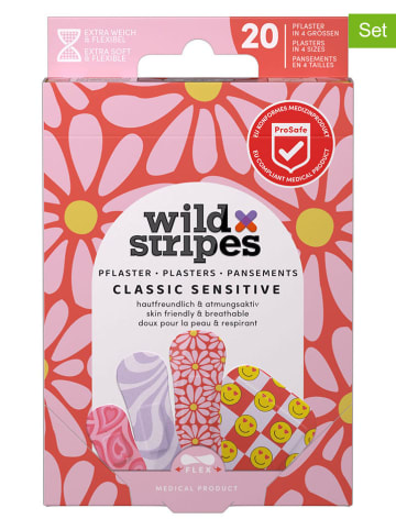 Wild Stripes 2-delige set: wondpleisters "Classic Sensitive Pastel Fun"- á 4 stuks