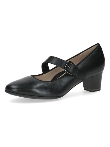 Caprice Skórzane czółenka w kolorze czarnym