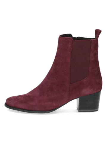 Caprice Leder-Chelsea-Boots in Bordeaux