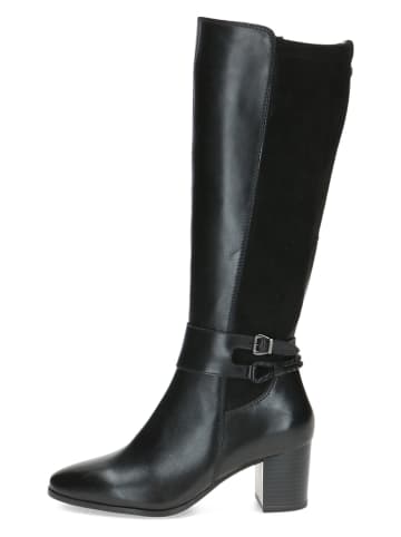 Caprice Leder-Stiefel in Schwarz