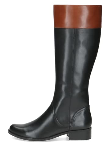 Caprice Skórzane kozaki w kolorze jasnobrązowo-czarnym