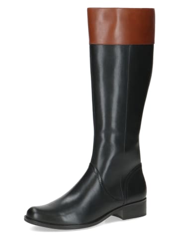 Caprice Skórzane kozaki w kolorze jasnobrązowo-czarnym