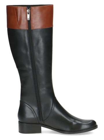 Caprice Leder-Stiefel in Schwarz/ Hellbraun