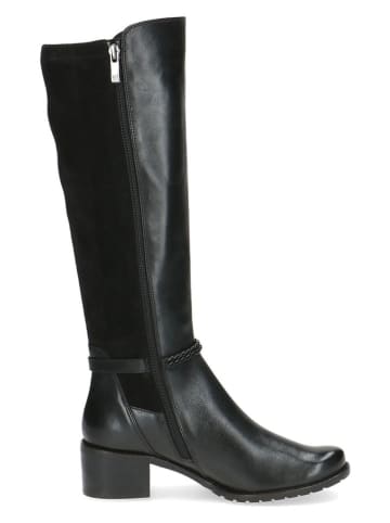 Caprice Skórzane kozaki w kolorze czarnym