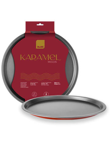 Ibili Blacha "Karamel" w kolorze czerwonym do pizzy - Ø 32 cm