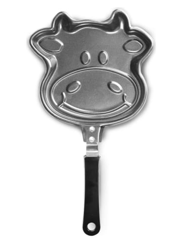 Ibili 2er-Set: Bratpfannen "Cowshape" in Silber/ Schwarz - (L)15 x (B)16,5 cm