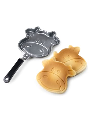 Ibili 2er-Set: Bratpfannen "Cowshape" in Silber/ Schwarz - (L)15 x (B)16,5 cm