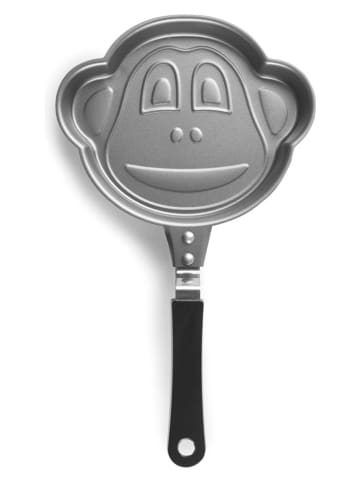 Ibili 2er-Set: Bratpfannen "Monkey Shape" in Silber/ Schwarz - (L)16 x (B)16 cm