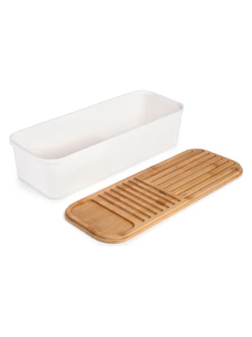 Ibili Pojemnik w kolorze biało-jasnobrązowym na bagietki - 39,5 x 10 cm