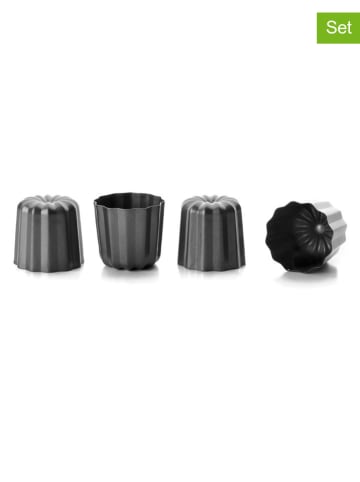 Ibili 4-delige set: cannelé-vormen zwart - Ø 6 cm