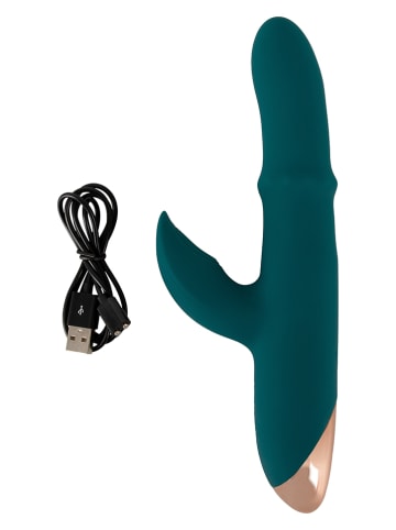 Orion Vibrator "Thumping Rabbit" in Dunkelgrün - (L)22,7 cm