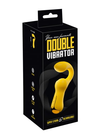 Orion Vibrator "Double" in Gelb - (L)18,4 cm