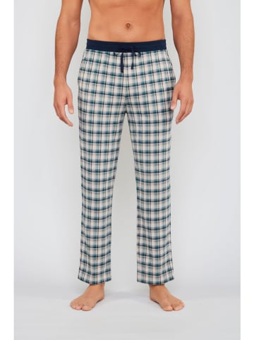 JOOP! Pyjama-Hose in Dunkelblau/ Creme/ Türkis