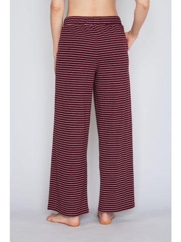 JOOP! Pyjama-Hose in Bordeaux/ Weiß
