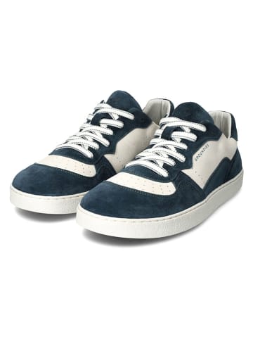 Groundies Skórzane buty "Nova Special" w kolorze granatowo-białym do chodzenia na boso