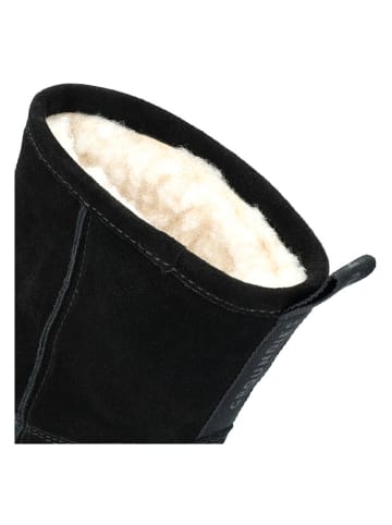 Groundies Leder-Barfußschuhe "Cozy Boot 2.0" in Schwarz