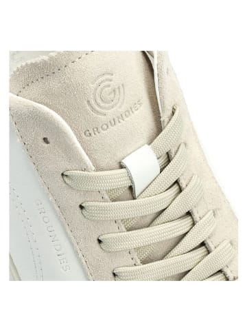 Groundies Leren barefootschoenen "Panama" beige/wit