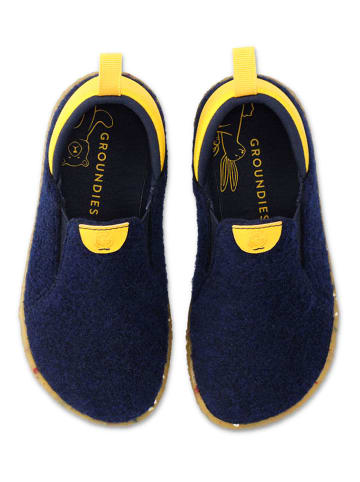 Groundies Slipper "Uppsala" in Dunkelblau/ Gelb