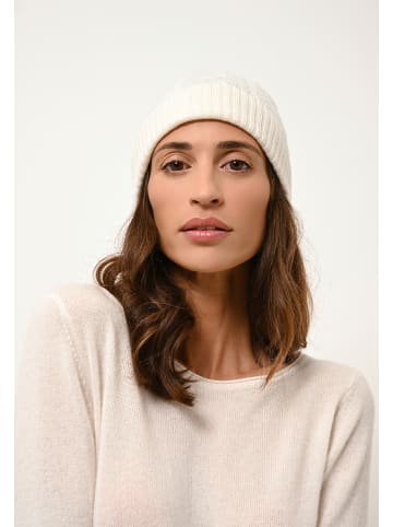 Just Cashmere Kaszmirowa czapka "Cleo" w kolorze białym