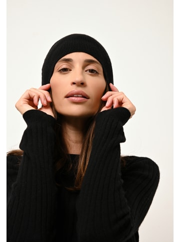 Just Cashmere Kaschmir-Mütze "Cleo" in Schwarz