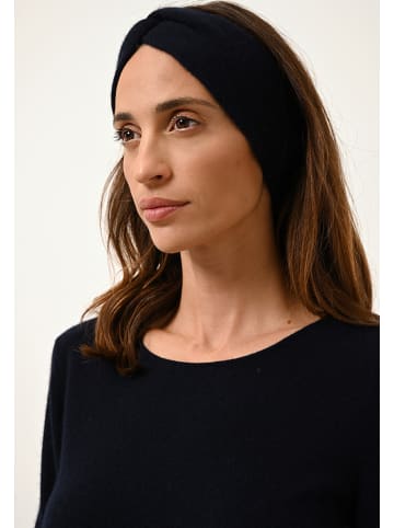 Just Cashmere Kaszmirowa opaska "Namad" w kolorze granatowym na czoło