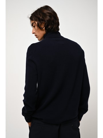 AUTHENTIC CASHMERE Kasjmieren coltrui "Bange" donkerblauw