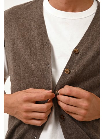 Just Cashmere Kasjmieren gilet "Lana" bruin