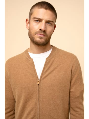 Just Cashmere Kaszmirowy kardigan "Polnoon" w kolorze karmelowym