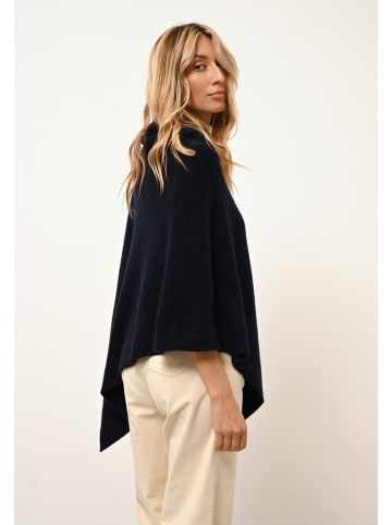 Just Cashmere Kaschmir-Poncho "Ashley" in Dunkelblau