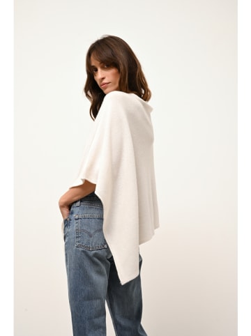 Just Cashmere Kasjmieren poncho "Ashley" wit