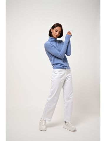 AUTHENTIC CASHMERE Kasjmieren coltrui "Bise" lichtblauw