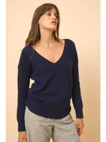 Just Cashmere Kaszmirowy sweter "Cassie" w kolorze granatowym