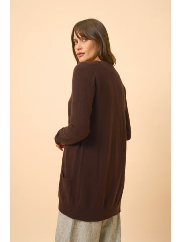 Just Cashmere Kasjmieren vest "Chelsea" donkerbruin