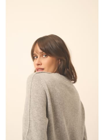 Just Cashmere Kasjmieren trui "Emma" lichtgrijs