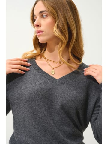 AUTHENTIC CASHMERE Kaszmirowy sweter w kolorze antracytowym