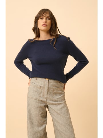 Just Cashmere Kaszmirowy sweter "Grace" w kolorze granatowym