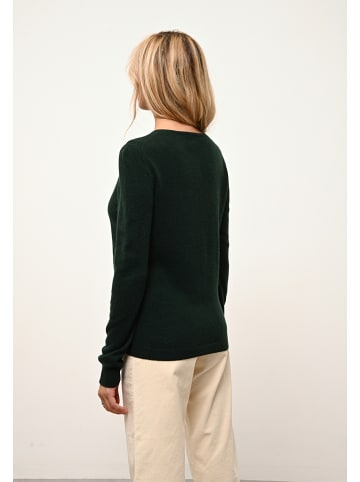 Just Cashmere Kasjmieren vest "Katharine" donkergroen