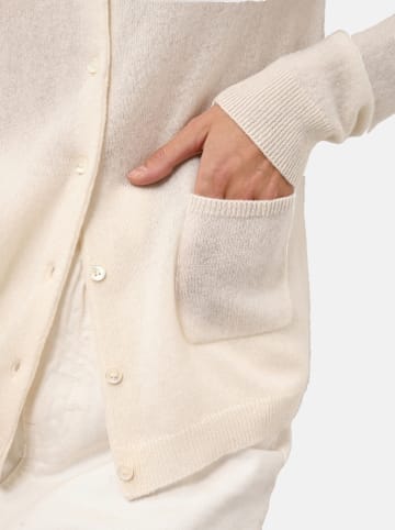 Just Cashmere Kaszmirowy kardigan "Katharine" w kolorze kremowym