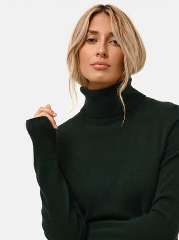 Just Cashmere Kaszmirowy sweter "Lexie" w kolorze ciemnozielonym