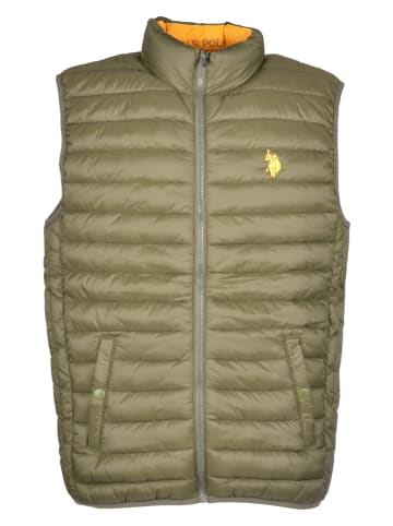U.S. Polo Assn. Kamizelka pikowana w kolorze khaki