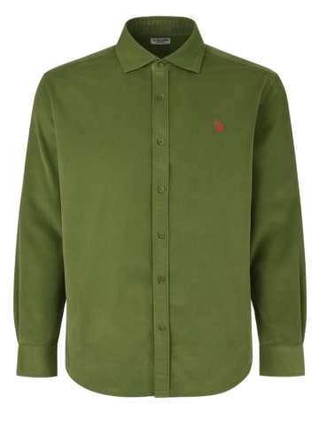 U.S. Polo Assn. Corduroyblouse - regular fit - olijfgroen