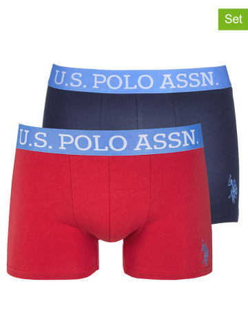 U.S. Polo Assn. 2-delige set: boxershorts donkerblauw/rood