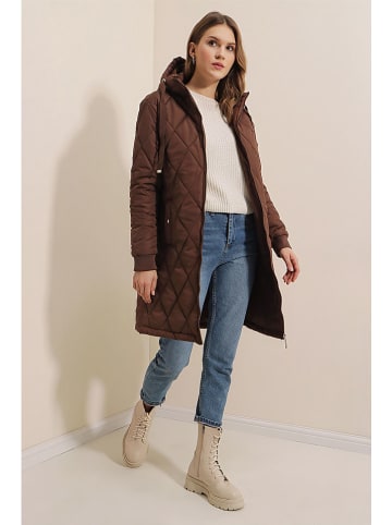 Bigdart Doorgestikte mantel bruin