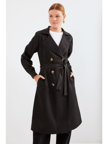 Happiness Istanbul Trenchcoat in Schwarz
