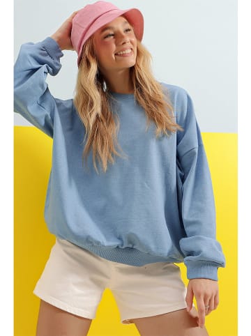 Trend Alaçatı Stili Sweatshirt lichtblauw