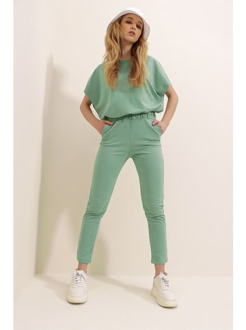 Trend Alaçatı Stili 2-delige outfit groen