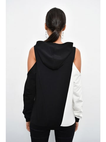Cool and sexy Hoodie zwart/wit