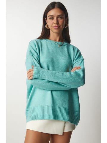 Happiness Istanbul Sweter w kolorze turkusowym