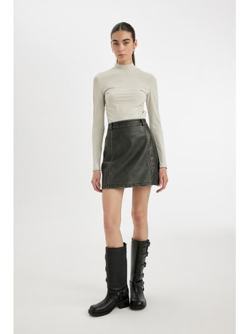 DeFacto Kunstlederrock in Anthrazit