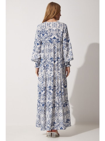 Happiness Istanbul Jurk blauw/wit